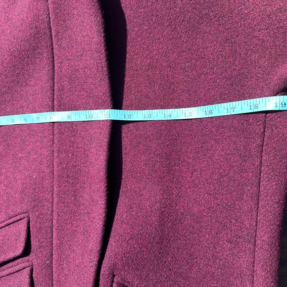 J.Crew Cocoon Coat Italian Stadium Cloth Nello Gori Wool Burgundy Size M - Picture 9 of 11